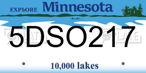 5DSO217 Minnesota License Plate