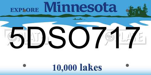 5DSO717 Minnesota License Plate