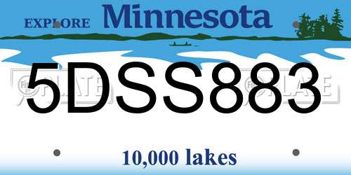 5DSS883 Minnesota License Plate