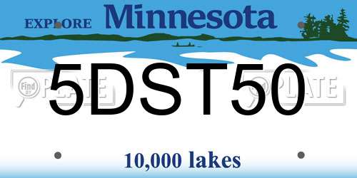 5DST50 Minnesota License Plate