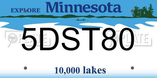 5DST80 Minnesota License Plate