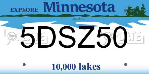 5DSZ50 Minnesota License Plate