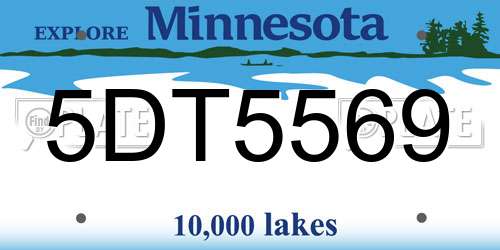 5DT5569 Minnesota License Plate
