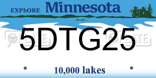 5DTG25 Minnesota License Plate