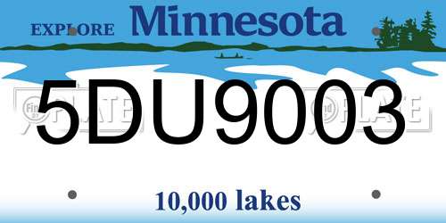 5DU9003 Minnesota License Plate