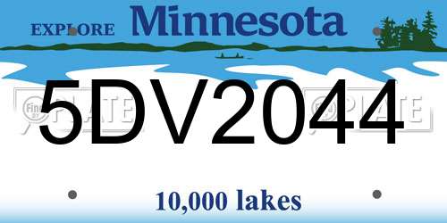 5DV2044 Minnesota License Plate