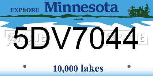 5DV7044 Minnesota License Plate
