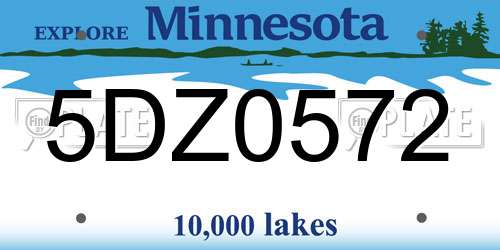 5DZ0572 Minnesota License Plate