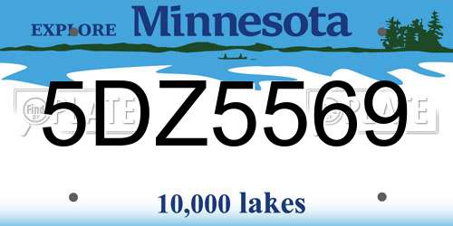 5DZ5569 Minnesota License Plate