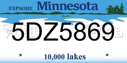 5DZ5869 Minnesota License Plate
