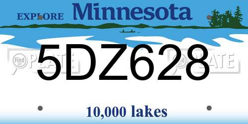 5DZ628 Minnesota License Plate