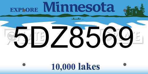 5DZ8569 Minnesota License Plate