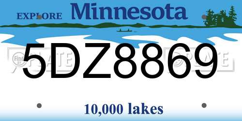 5DZ8869 Minnesota License Plate