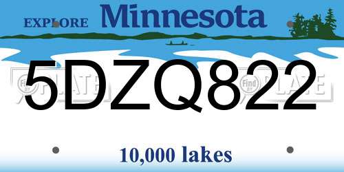 5DZQ822 Minnesota License Plate