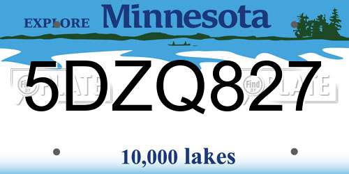 5DZQ827 Minnesota License Plate