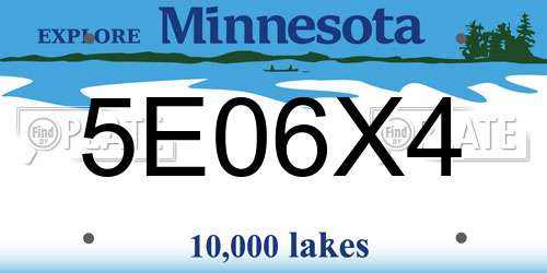 5E06X4 Minnesota License Plate