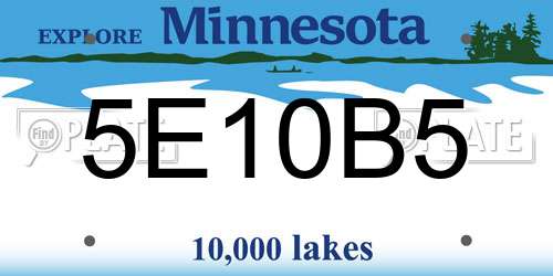 5E10B5 Minnesota License Plate