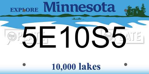 5E10S5 Minnesota License Plate