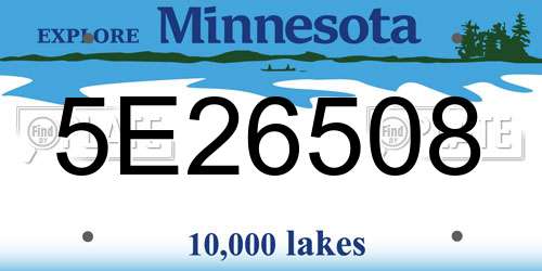 5E26508 Minnesota License Plate