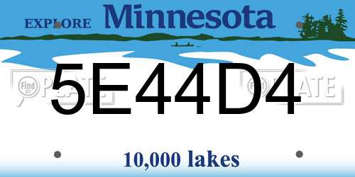 5E44D4 Minnesota License Plate