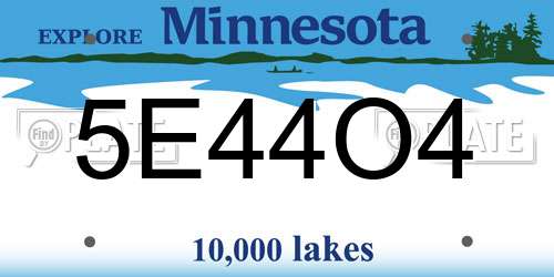 5E44O4 Minnesota License Plate