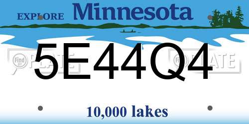 5E44Q4 Minnesota License Plate