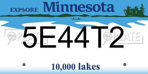 5E44T2 Minnesota License Plate