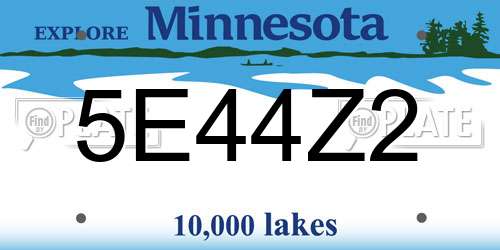 5E44Z2 Minnesota License Plate