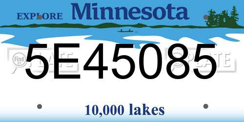 5E45085 Minnesota License Plate