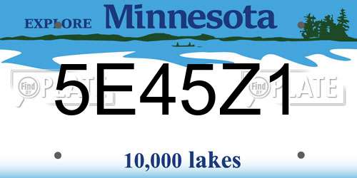 5E45Z1 Minnesota License Plate