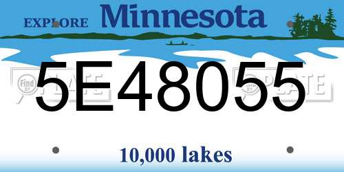5E48055 Minnesota License Plate