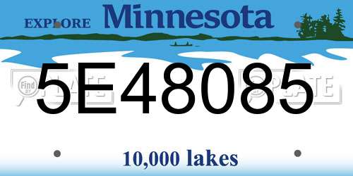 5E48085 Minnesota License Plate