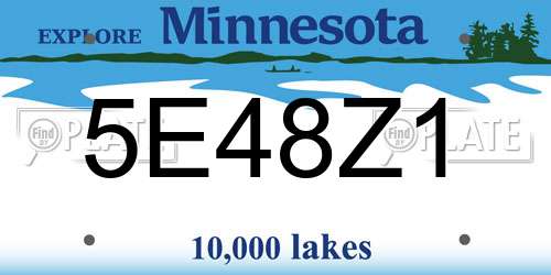 5E48Z1 Minnesota License Plate