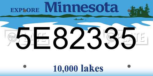5E82335 Minnesota License Plate