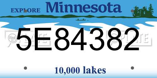 5E84382 Minnesota License Plate