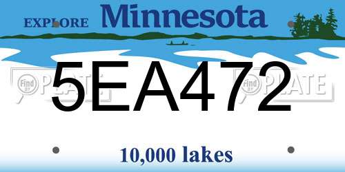 5EA472 Minnesota License Plate