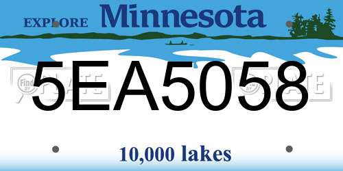 5EA5058 Minnesota License Plate