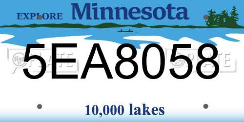 5EA8058 Minnesota License Plate