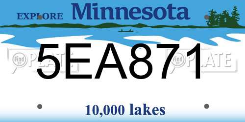 5EA871 Minnesota License Plate