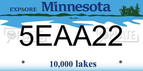 5EAA22 Minnesota License Plate