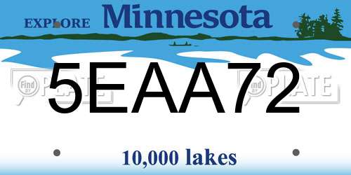 5EAA72 Minnesota License Plate