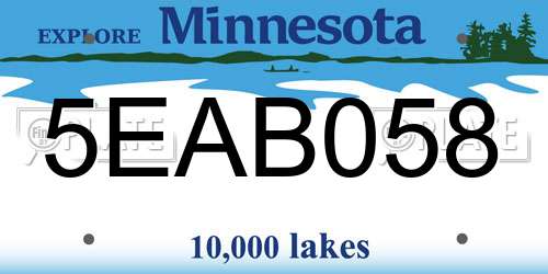 5EAB058 Minnesota License Plate