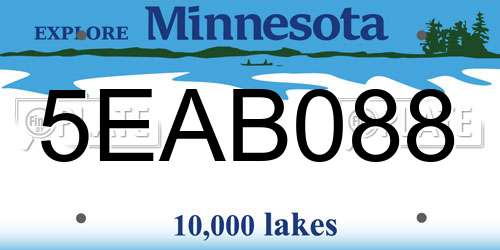 5EAB088 Minnesota License Plate