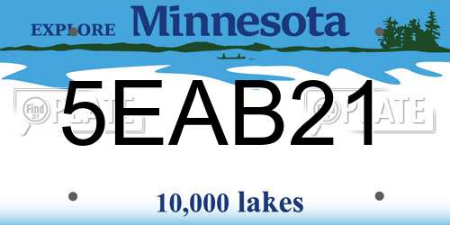 5EAB21 Minnesota License Plate