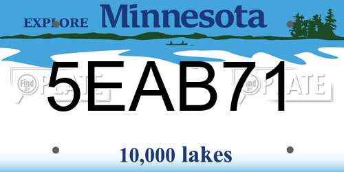 5EAB71 Minnesota License Plate
