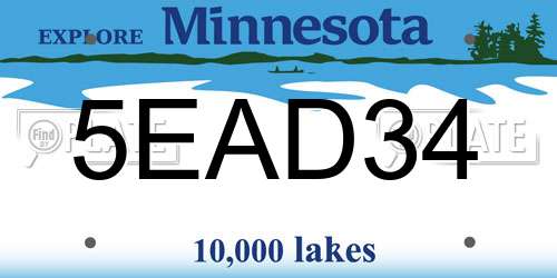 5EAD34 Minnesota License Plate