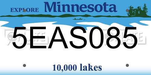 5EAS085 Minnesota License Plate