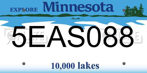 5EAS088 Minnesota License Plate