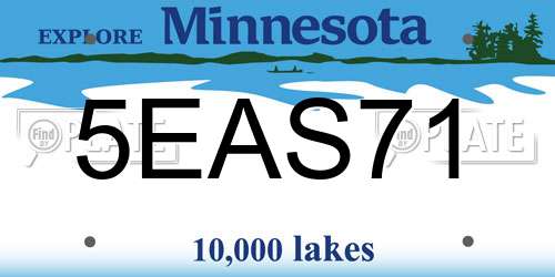 5EAS71 Minnesota License Plate