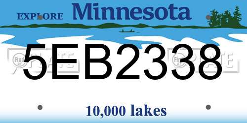 5EB2338 Minnesota License Plate